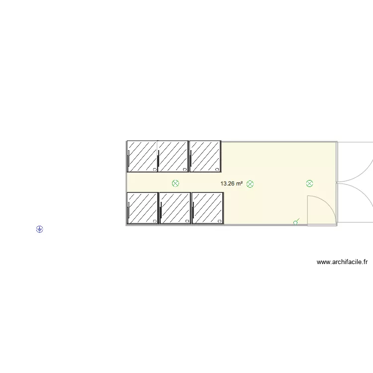 SANITAIRE 20 pieds. Plan de 