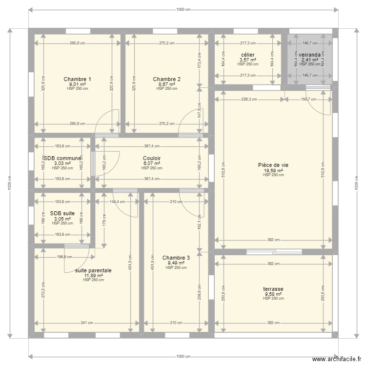 villa nena 5p 8/22. Plan de 11 pièces et 86 m2