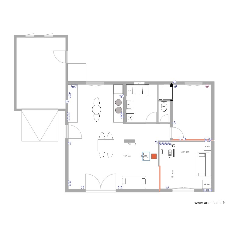 maison Miré points électriques. Plan de 0 pièce et 0 m2