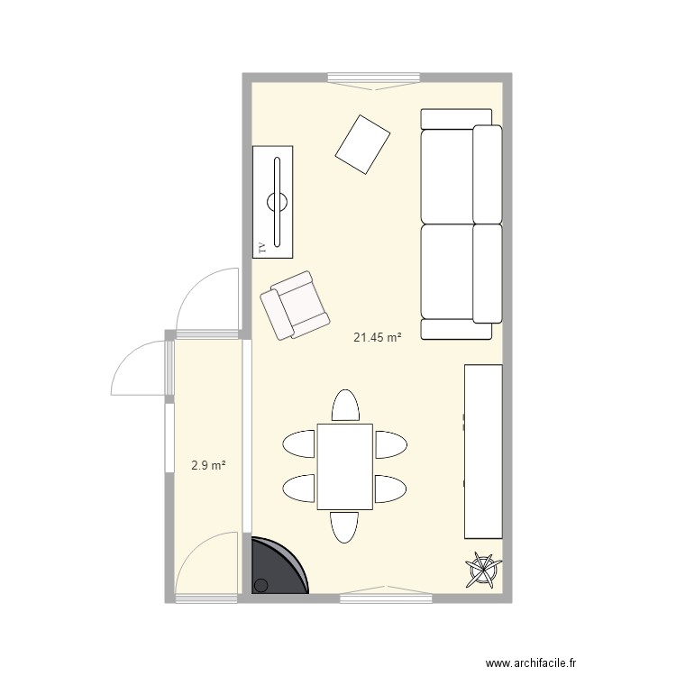 CHAMBRE 1 ET SEJOUR. Plan de 0 pièce et 0 m2