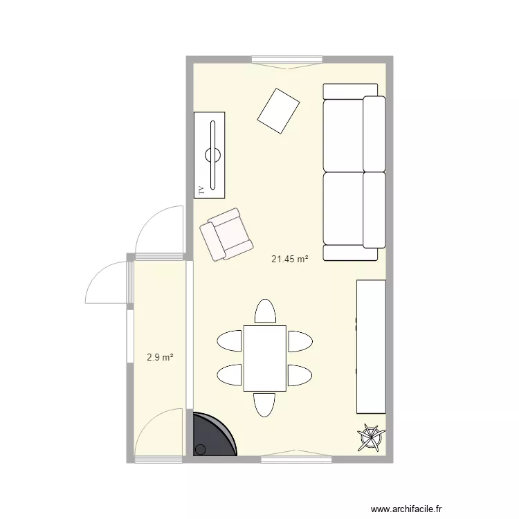 CHAMBRE 1 ET SEJOUR. Plan de CHAMBRE 1 ET SEJOUR. Plan de