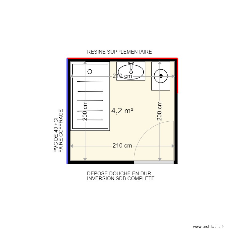 BORDE ANDRE . Plan de 1 pièce et 4 m2