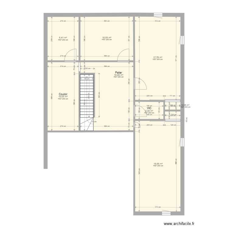 plan RUSCH Eliane. Plan de 8 pièces et 85 m2