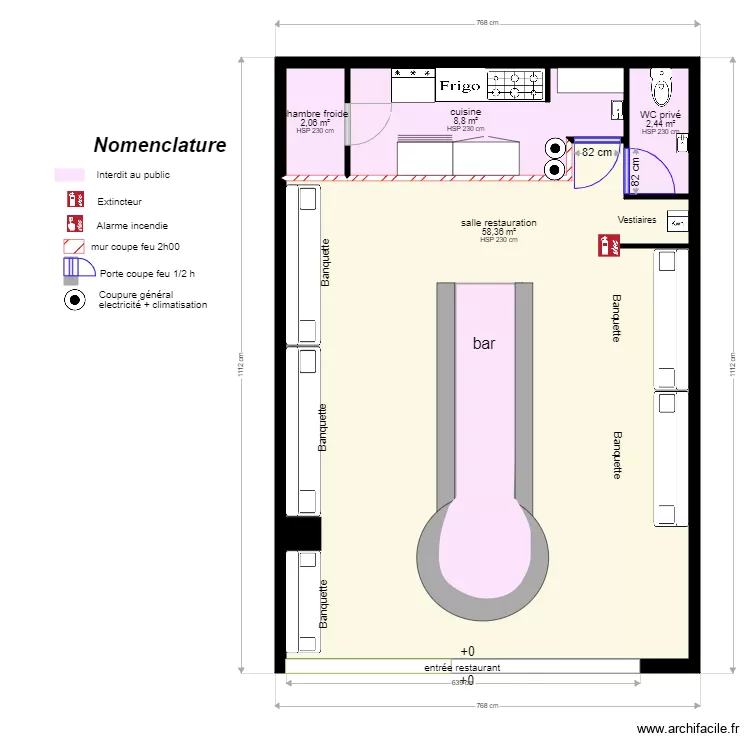 Casa Roma Bercy2 avant projet. Plan de 