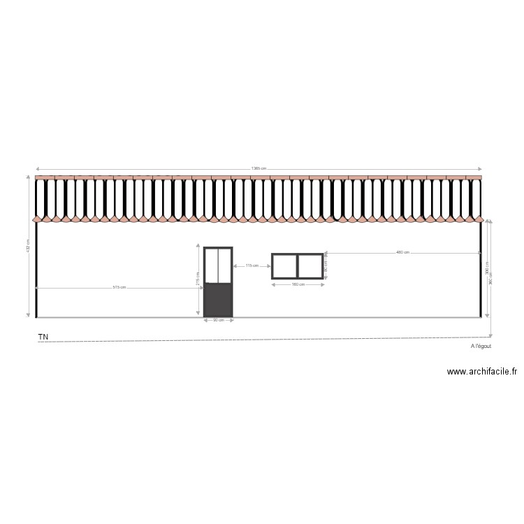 Façade NORD. Plan de 0 pièce et 0 m2