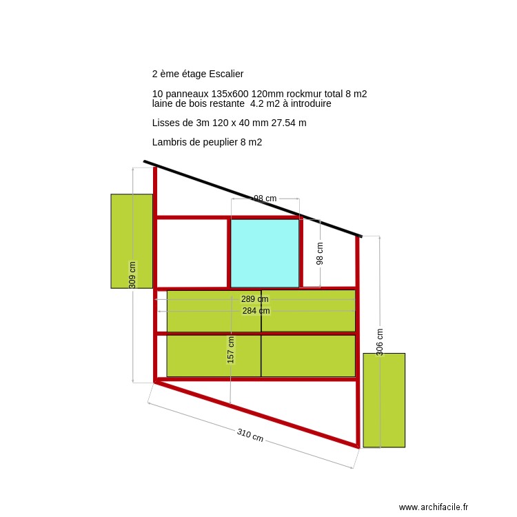 escaler 1er - 2 ème  étage. Plan de 0 pièce et 0 m2