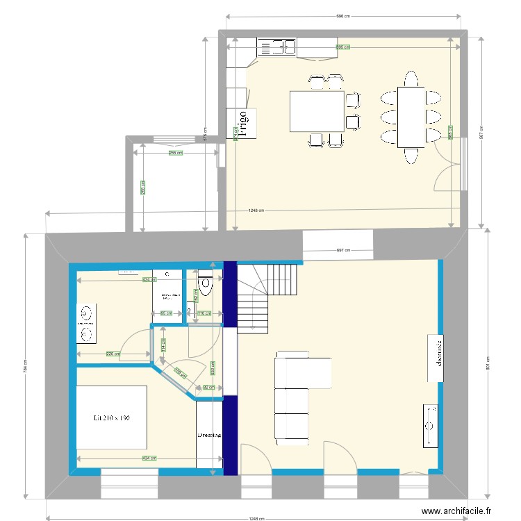 maison modif ulysse. Plan de 2 pièces et 110 m2