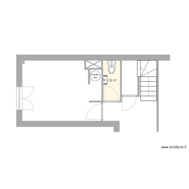 SdB RdC avant travaux. Plan de 0 pièce et 0 m2