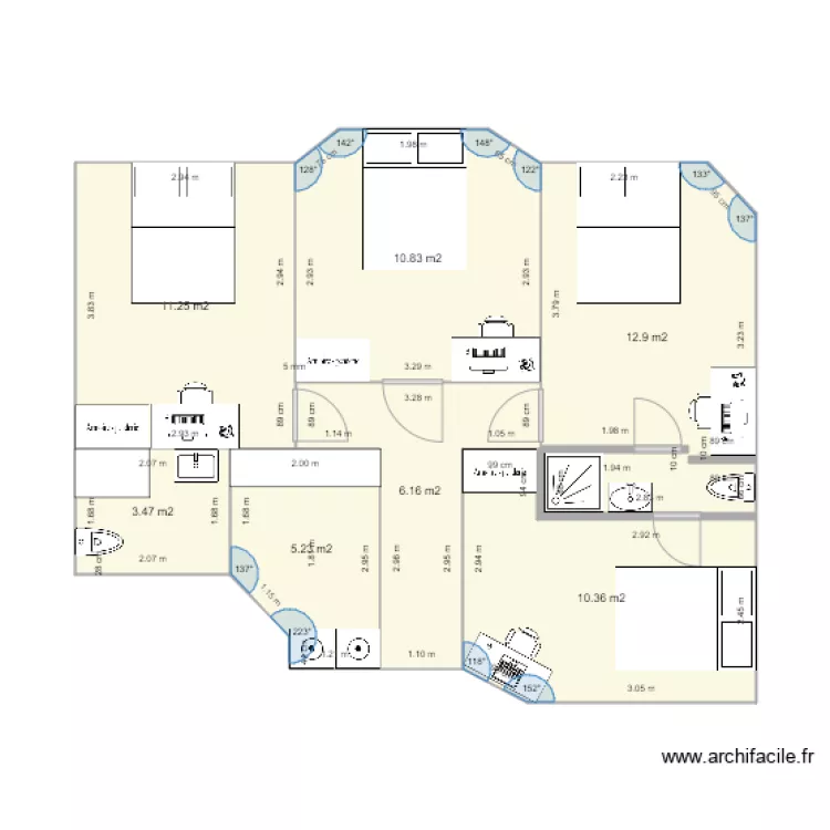 Appart Sih&egrave;me. Plan de 