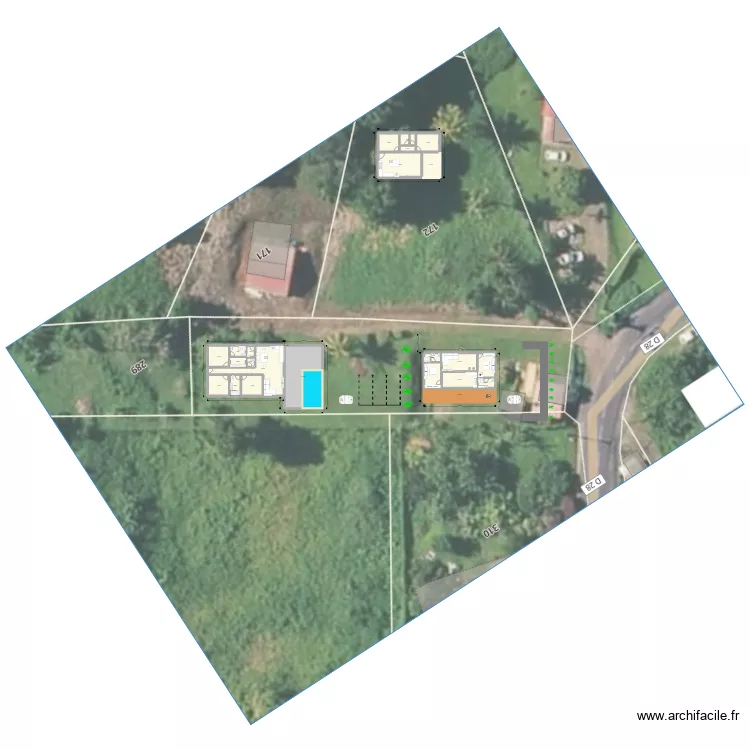 PROJET ROCHES CARREES meubl&eacute;. Plan de 