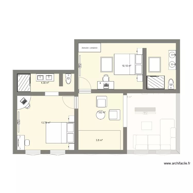 LOULOU APPART. Plan de 