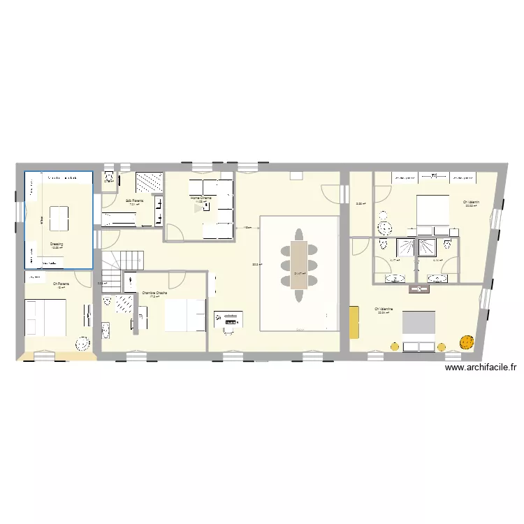 Maison Demptezieu RDC. Plan de 