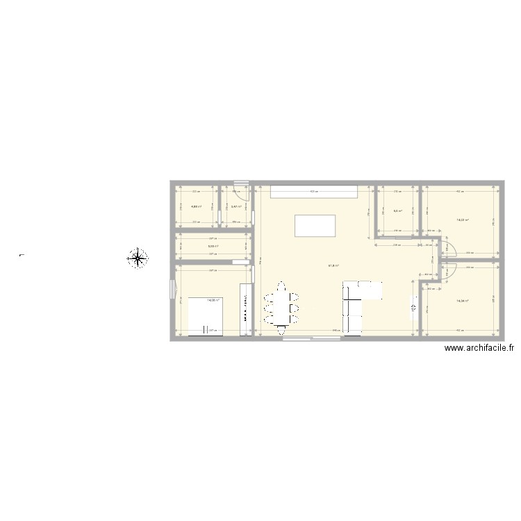 pedinielli 6. Plan de 8 pièces et 124 m2