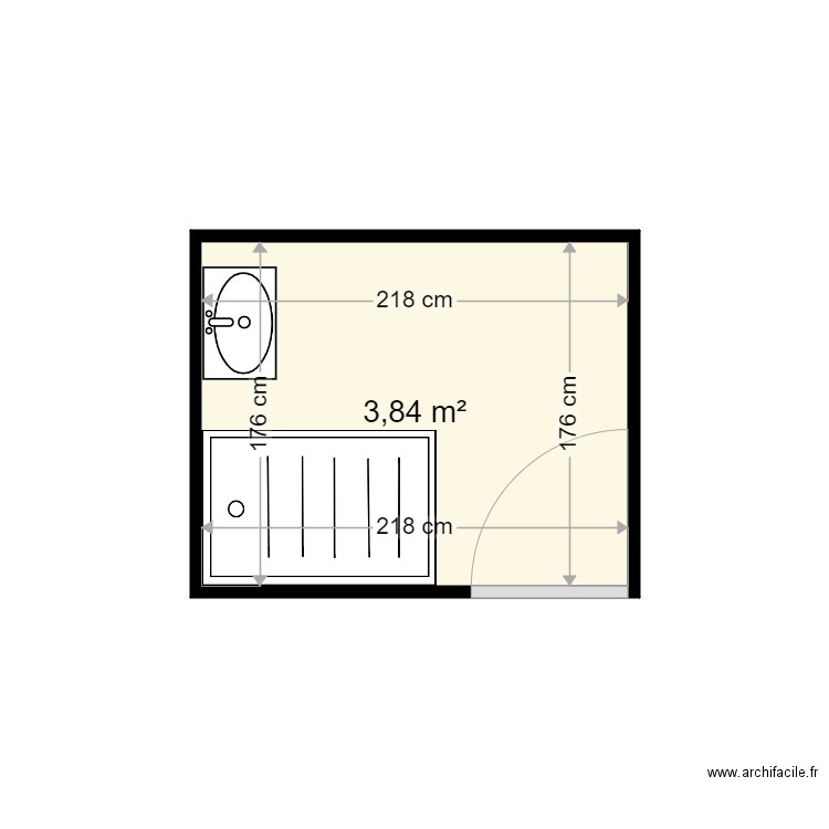 DECLETZ M THERESE . Plan de 1 pièce et 4 m2