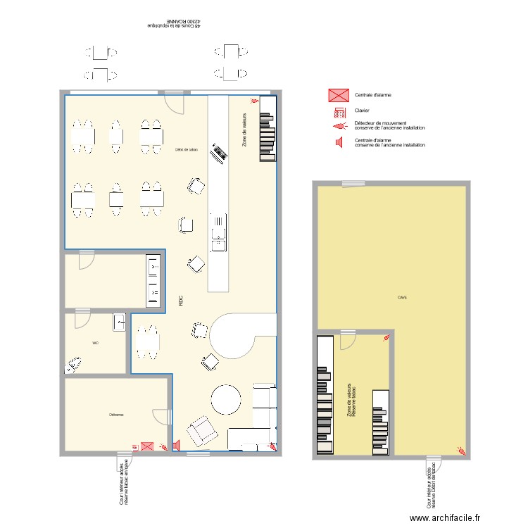 TABAC LE LONGCHAMP Alarme. Plan de 6 pièces et 306 m2