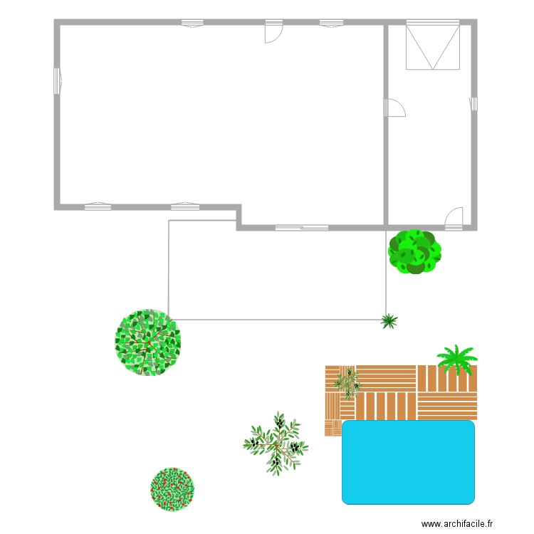 plan maison avec piscine. Plan de 0 pièce et 0 m2