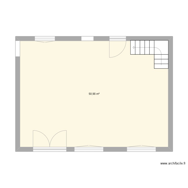 version origine. Plan de 1 pièce et 51 m2