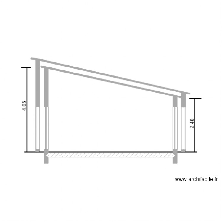 Coupe avec Projet. Plan de 0 pièce et 0 m2