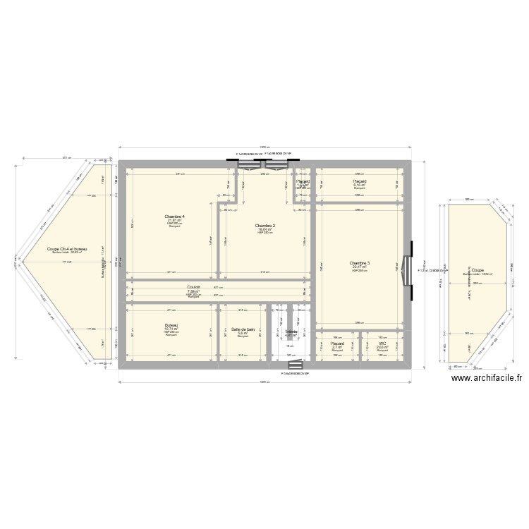 ML24007505. Plan de 35 pièces et 415 m2