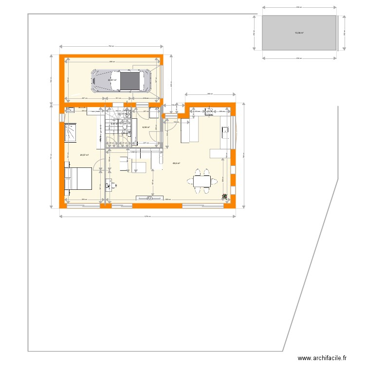 Bernin V12. Plan de 7 pièces et 118 m2