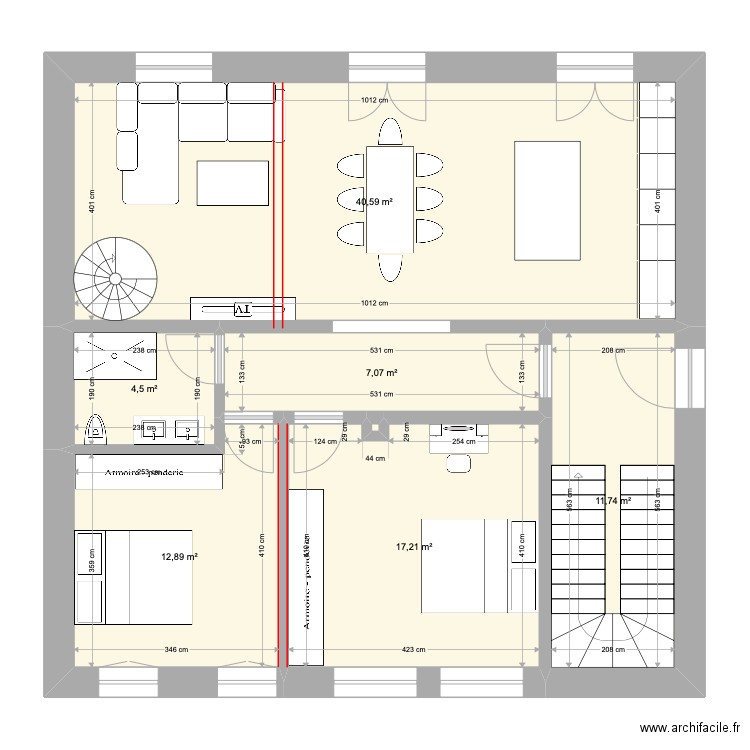 Bevaix. Plan de 31 pièces et 375 m2