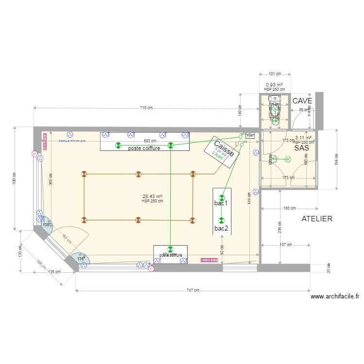 salon de coiffure cécile. Plan de 0 pièce et 0 m2