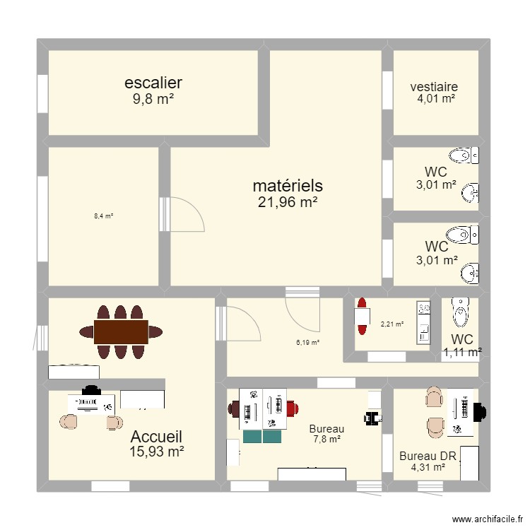 Plan architectural. Plan de 12 pièces et 88 m2