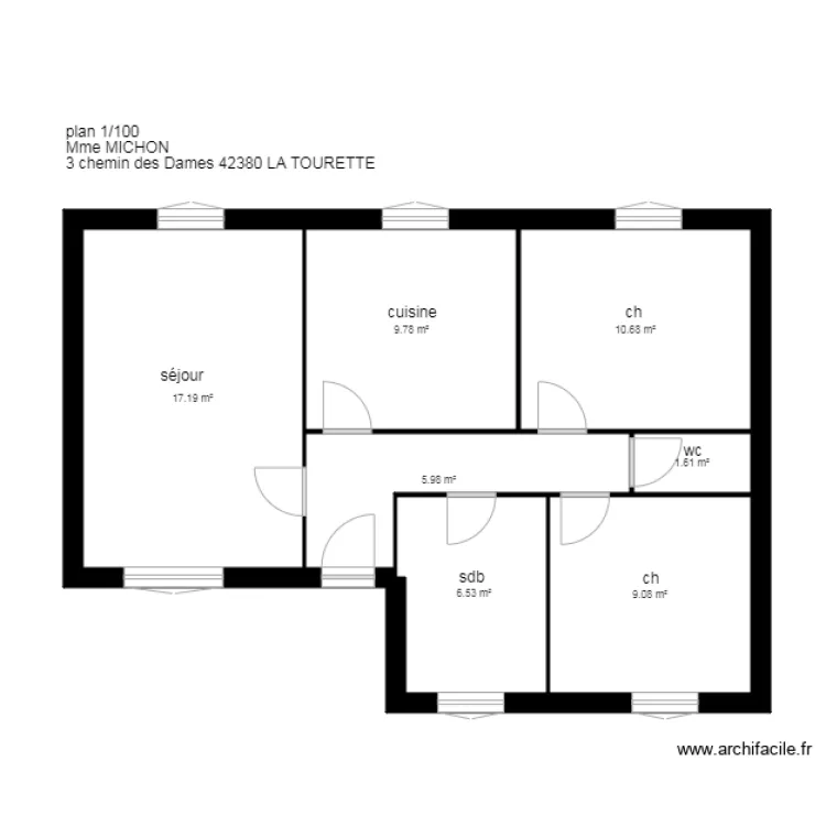 plan MICHON La Tourett. Plan de 