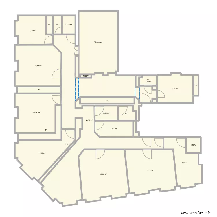 3eme &eacute;tage Simple. Plan de 