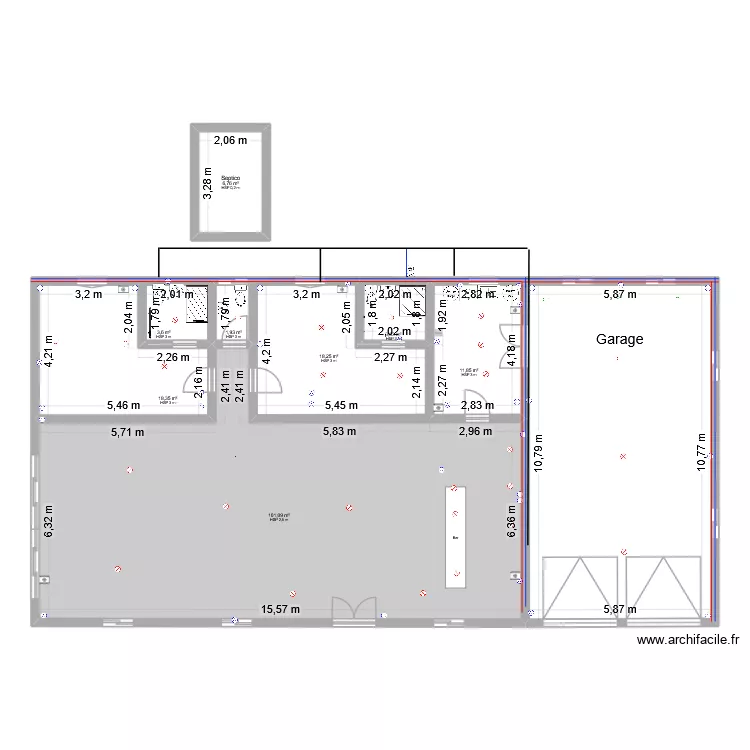 Plain pied vide por macon. Plan de 9  et 229 m²