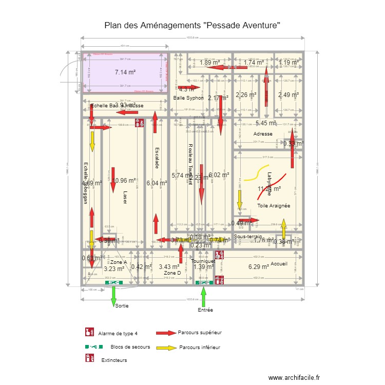 Pessade aventure. Plan de 0 pièce et 0 m2