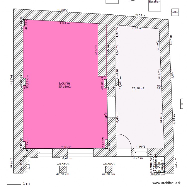 Ecurie séjour travaux 1. Plan de 0 pièce et 0 m2