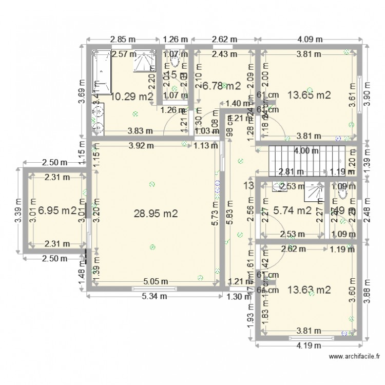 étage My case et electrique. Plan de 0 pièce et 0 m2