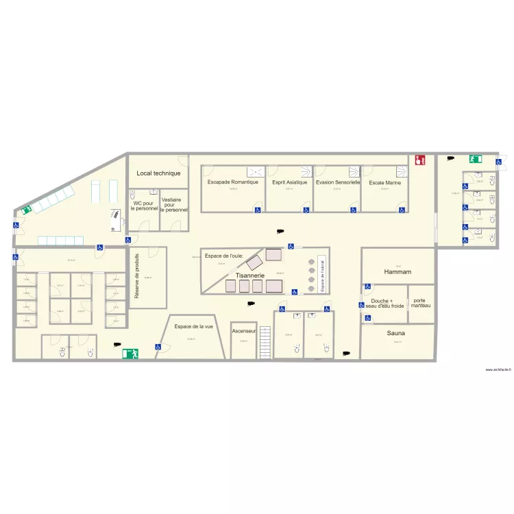 l&eacute;a spa. Plan de 