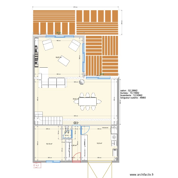 PG rdv 2. Plan de 7 pièces et 84 m2