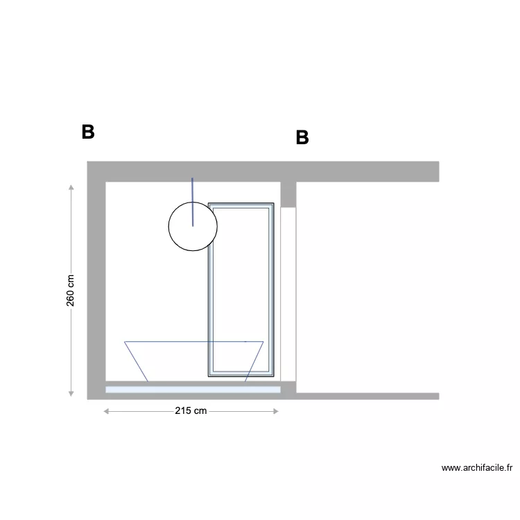 mur BB cot&eacute; baignoire . Plan de 
