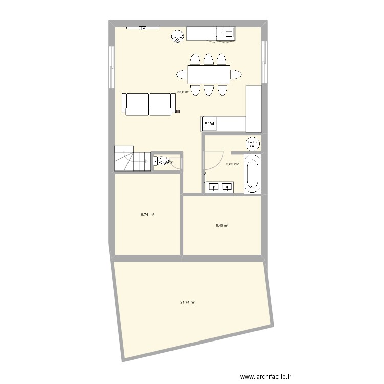 Maison St-Lambert. Plan de 15 pièces et 128 m2
