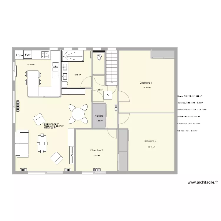 Maison Projet V13. Plan de 