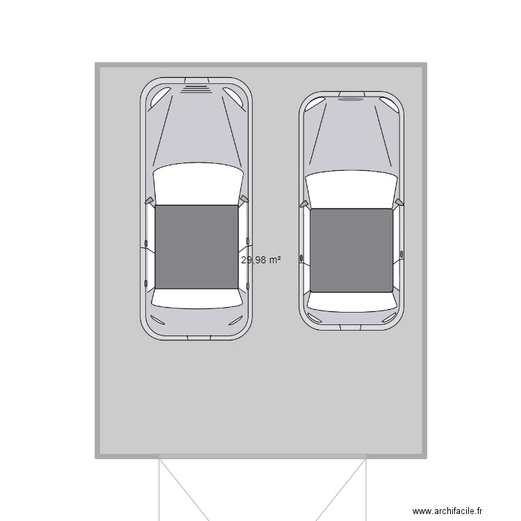 PARKING. Plan de 1 pièce et 30 m2