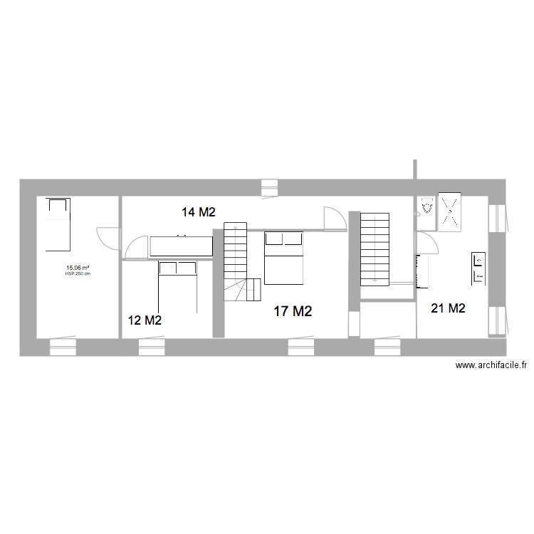 étage 1 surfaces. Plan de 0 pièce et 0 m2