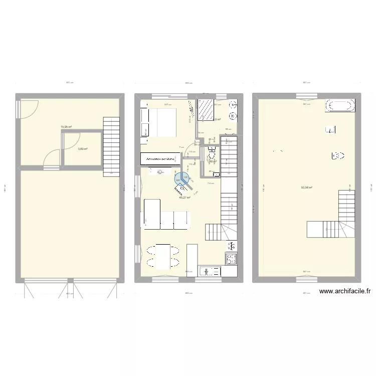 Maison saucisse. Plan de 