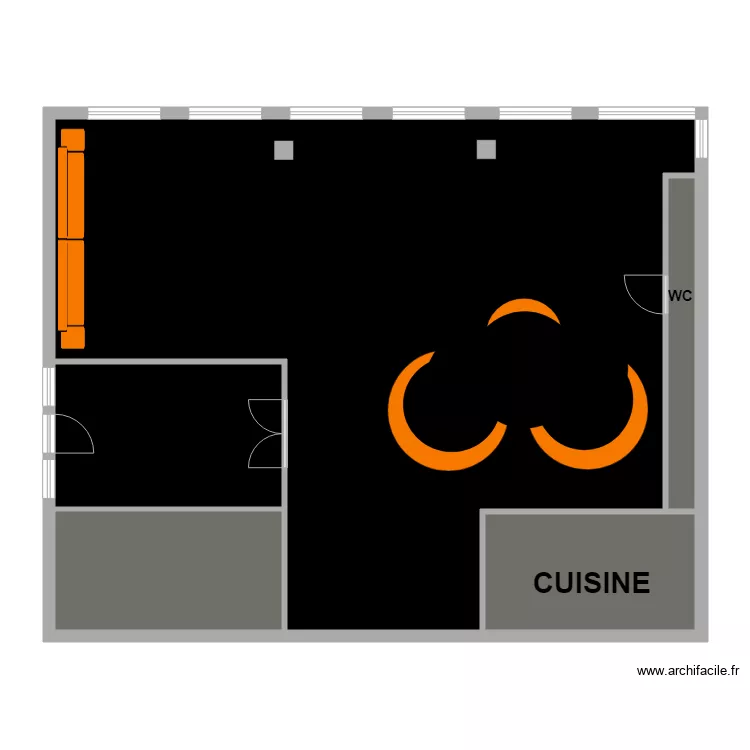 El Gato côté cuisine sans table. Plan de El Gato côté cuisine sans table. Plan de