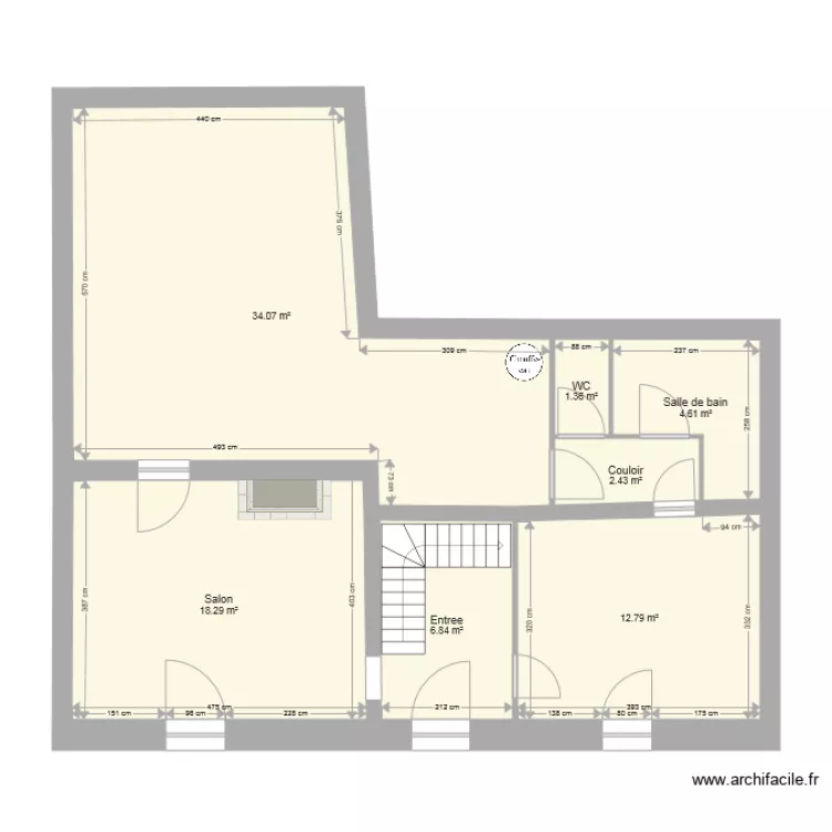 existant RDC Beychac . Plan de 