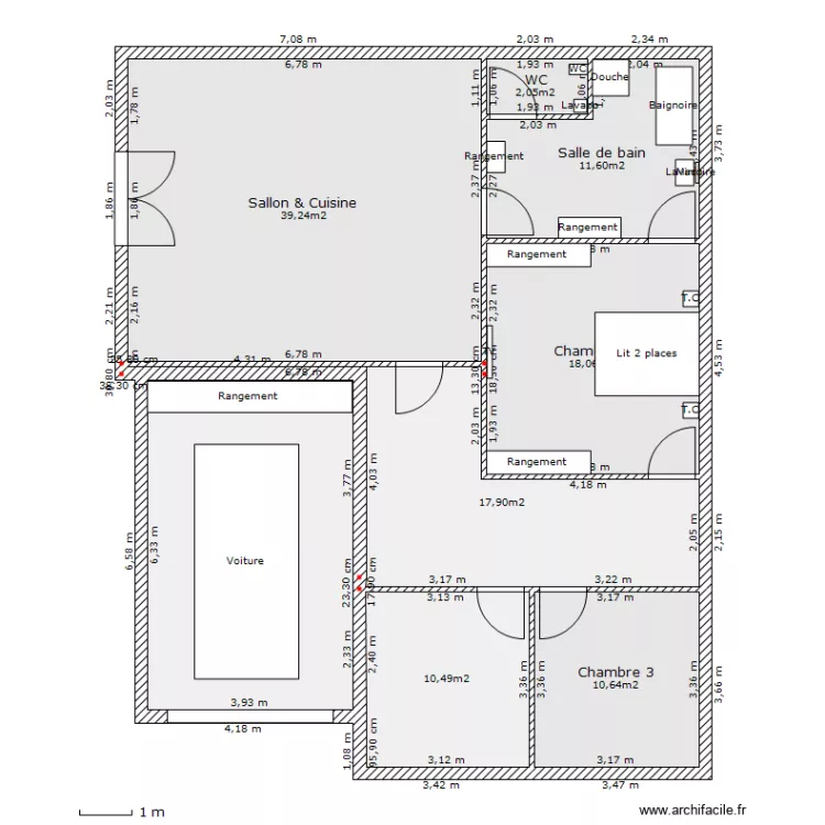 Plan villa 2D. Plan de 