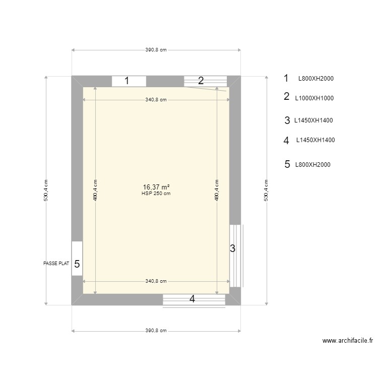 FLANDRIA020. Plan de 1 pièce et 16 m2