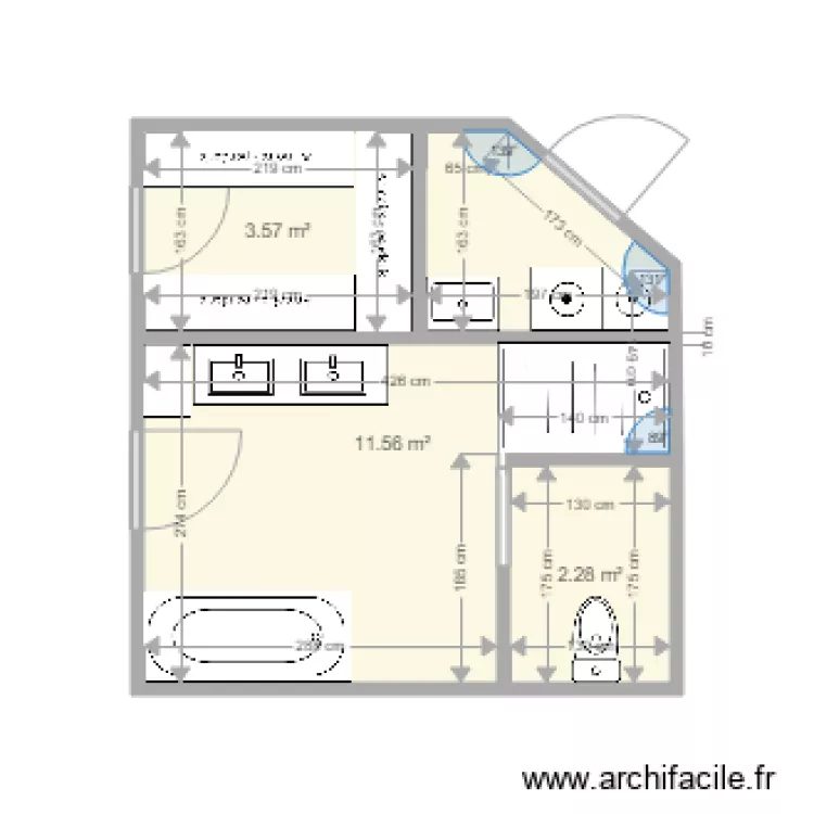 Salle De bain . Plan de 