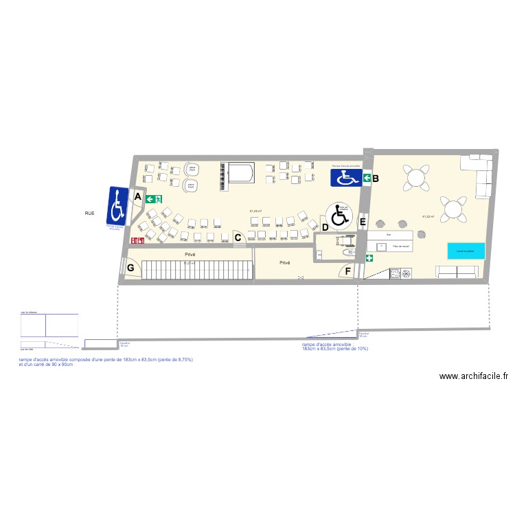 La Laverie plan de coupe (notice 5a). Plan de 3 pièces et 114 m2