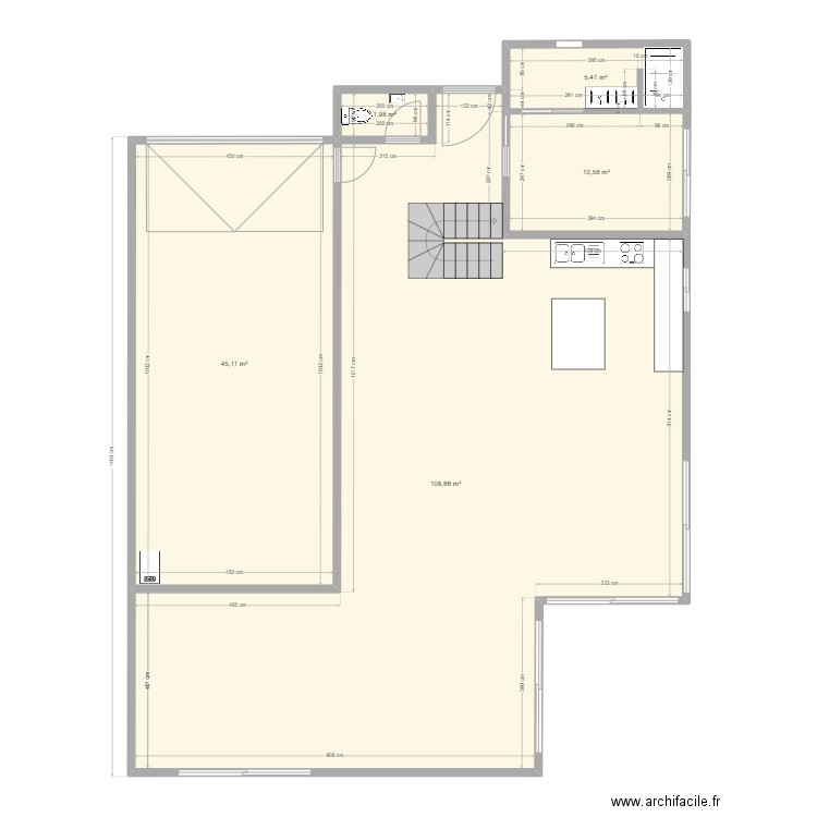 Botspern variante demi tournant étage. Plan de 5 pièces et 172 m2