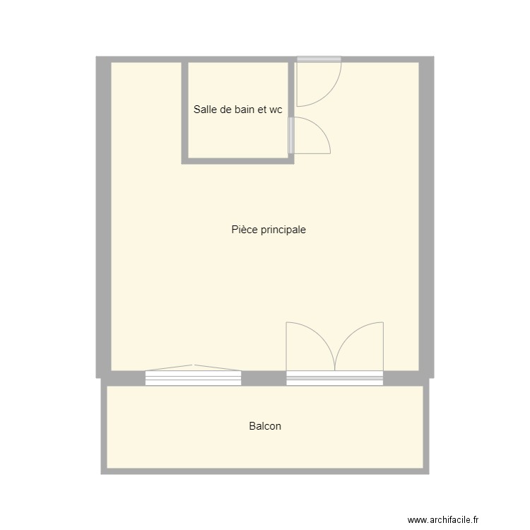 Croquis VERDUN. Plan de 3 pièces et 35 m2