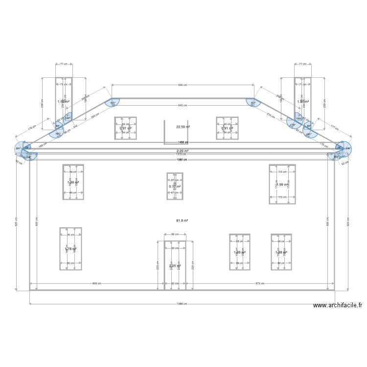 Facade sud modifiée . Plan de 0 pièce et 0 m2